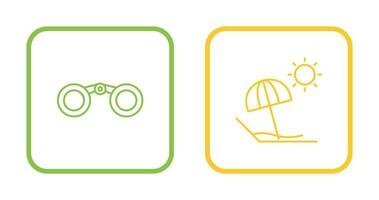 Binoculars and beach Icon vector