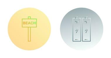 beach sign and batteries  Icon vector