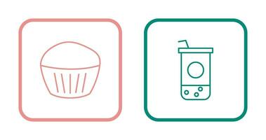 Chocolate Muffin and Chocolate Shake  Icon vector