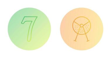 number sevens and lottery machine  Icon vector