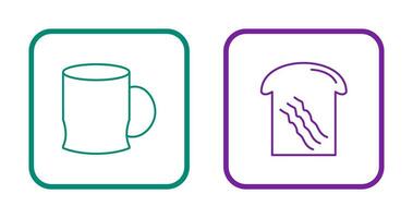 toast and coffee cup  Icon vector