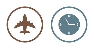 Aeroplane and time  Icon vector