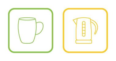 mug and kettle Icon vector