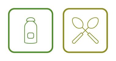 syrup and spoon Icon vector