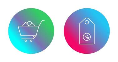 shopping cart and discount tag Icon vector