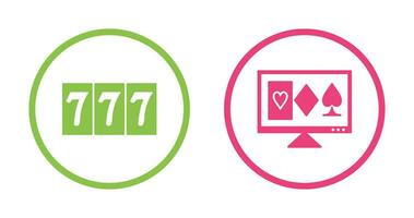 online gambling and triple sevens Icon vector