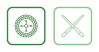 roulette and Pool cue  Icon vector