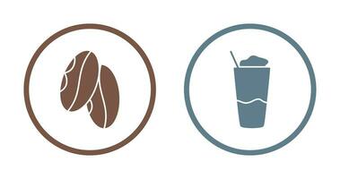 Coffee Grain And Frappe  Icon vector
