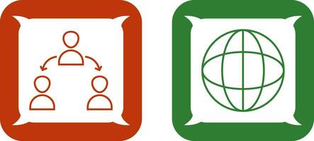 connected user and globe Icon vector