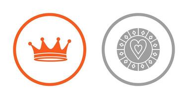 king crown and heart chip Icon vector