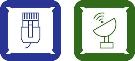 internet cable and satellite  Icon vector