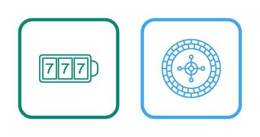 slot machine with sevens and roulette  Icon vector