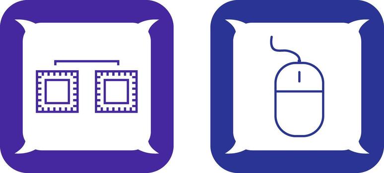 processors connected and mouse Icon vector