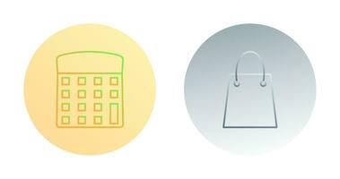 calculator and shopping bag Icon vector