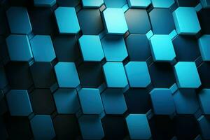 Vibrant Blue hexagon. Generate Ai photo