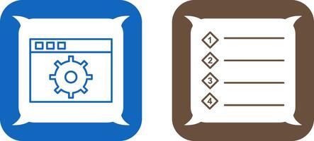 settings and numbered lists Icon vector