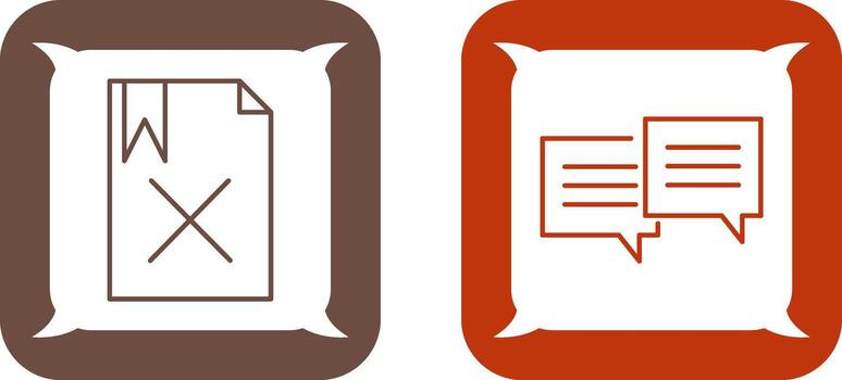 delete and two chat bubbles Icon vector