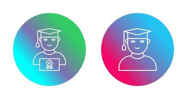 Student Holding Degree and Male Graduate Icon vector