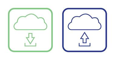 download from cloud upload to cloud  Icon vector