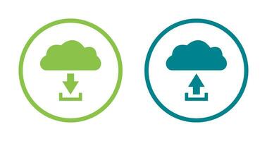 download from cloud upload to cloud  Icon vector
