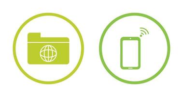 network folder and connected device Icon vector