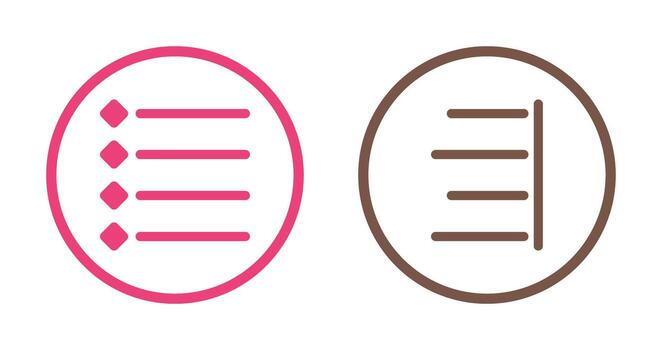 con viñetas lista y Derecha alinear icono vector