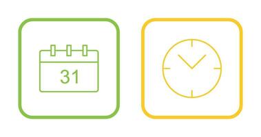 calendar and clock Icon vector