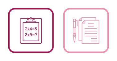 Solving Question and Document and Pen Icon vector