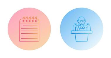 Note and Lecture Icon vector