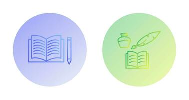 Pencil and Book and Quilland Book Icon vector