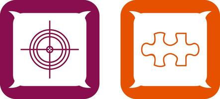 Target and Puzzle Piece Icon vector