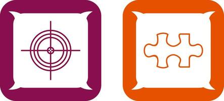 Target and Puzzle Piece Icon vector