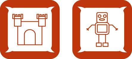 Castle and Robot Icon vector