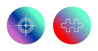 Target and Puzzle Piece Icon vector