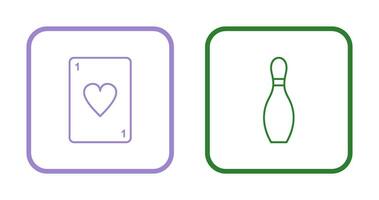 Card and Bowling Pin Icon vector