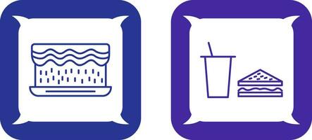 cream cake and lunch bistro Icon vector