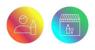 man drink and Cafe bar Icon vector