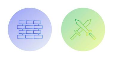 Bricks and Sword Icon vector