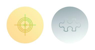 Target and Puzzle Piece Icon vector