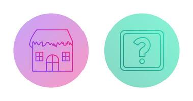 House with Snow and Question Mark Icon vector