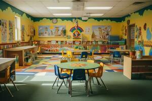 Nurturing Classroom preschool. Generate Ai photo