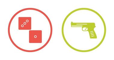 Dice and Pistol Icon vector