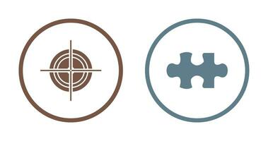Target and Puzzle Piece Icon vector