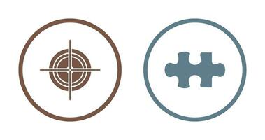 Target and Puzzle Piece Icon vector