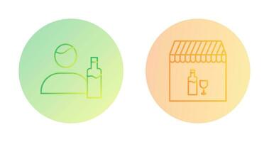 man drink and Cafe bar Icon vector