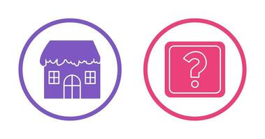 House with Snow and Question Mark Icon vector