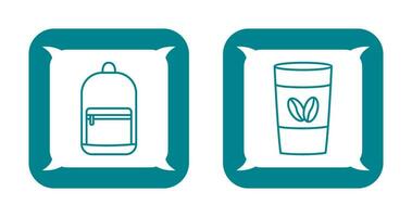 Backpack and Coffee Icon vector