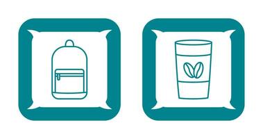 Backpack and Coffee Icon vector