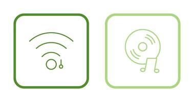 wifi sign and music cd  Icon vector