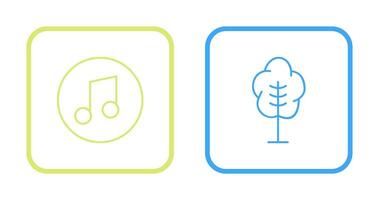 Music Player and Tree Icon vector